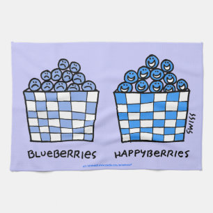 Lustige BlaubeerCartoon-Kunst-Blaubeerküche Geschirrtuch