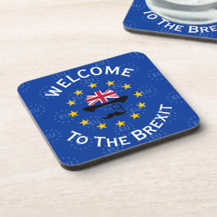 Lustige Blaue Gelbe Europäische Union Brexit Kunst Getränkeuntersetzer