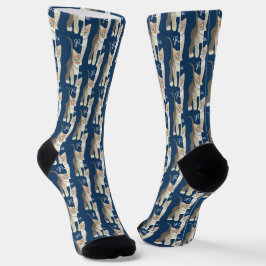 Lustige blaue getigerte Katze Socken