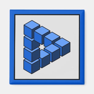 Lustige blaue schwarze graue unmögliche Dreiecksbl Magnet