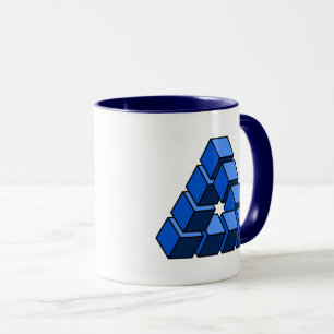 Lustige blaue schwarze Spielzeugblöcke Dreieck Vek Tasse
