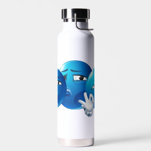 Lustige blaue traurige Emoji-Wasserflasche - Expre Trinkflasche