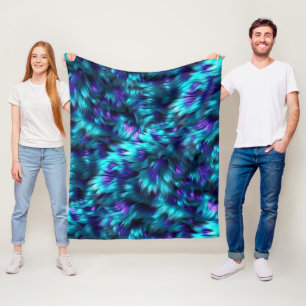 Lustige blaue und violette Kunstmonsterfelltextur Fleecedecke