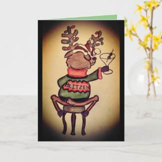 Lustige Blitzen-Weihnachtskarte Karte