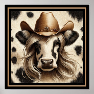 Lustige blonde Cowgirl aus der Provinz Poster