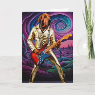 Lustige Bloodhound-Rockstar-Karte Karte