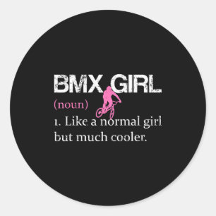 Lustige BMX-Mädchen-Definition BMX Frauen Fahrerin Runder Aufkleber