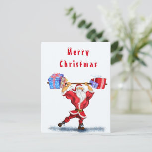 Lustige Bodybuilding-Weihnachtskarte Fitness Weihn Postkarte