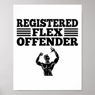 Lustige Bodybuilding-Workout-Registrierte Flex-Off Poster