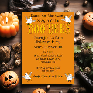 Lustige Boo-Bienen Halloween-Party-Einladung Einladung