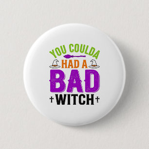 Lustige Böse Hexe Halloween Zitat Vektor Design_1 Button
