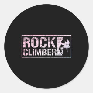 Lustige Boulder-Enthusiasten für Männer beim Klett Runder Aufkleber