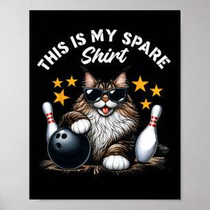Lustige Bowling-Katz-Kunst Lustige Katze Bowling D Poster