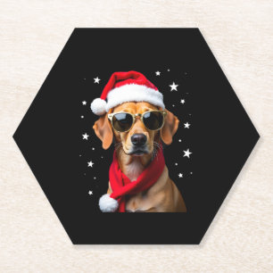 Lustige Boxer-Hund-Weihnachtsbeleuchtung Xmas-Outf Untersetzer