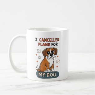 Lustige Boxer-Hund-Zitat-Cartoon-Illustration Kaffeetasse
