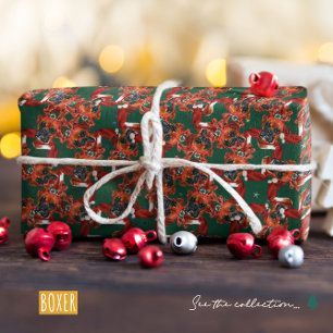 Lustige Boxer-Rasse Weihnachtsmuster Geschenkpapier
