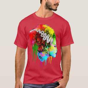 Lustige Braut Halloween, Farbige moderne Braut  T-Shirt