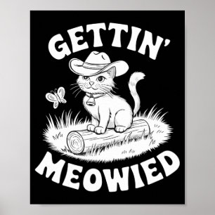 Lustige Braut heiratet Meowied Meowdy-Partner Jung Poster