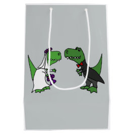 Lustige Braut und Bräutigam T-rex Mittlere Geschenktüte