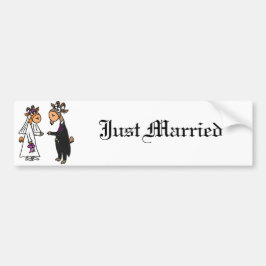 Lustige Braut-und Bräutigam-Ziegen-Hochzeit Autoaufkleber