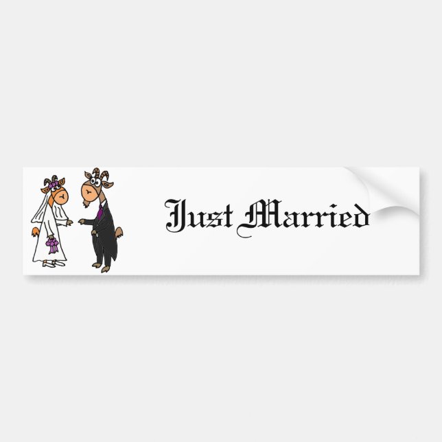 Lustige Braut-und Bräutigam-Ziegen-Hochzeit Autoaufkleber (Vorne)