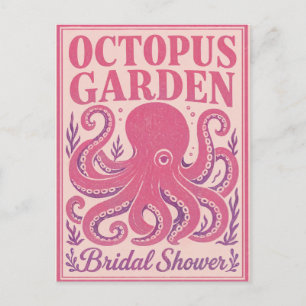 Lustige Brautparty Oktopus Küstenparty Postkarte