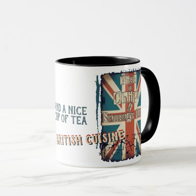 Lustige britische Fisch und Tasse (VorderseiteRechts)