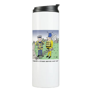 Lustige britische Verkehrspolizei Cartoon Thermosbecher