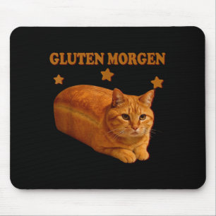 Lustige Brotkatze Meme Gluten Morgen Humor Grafik  Mousepad