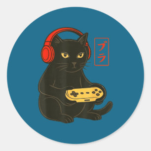 Lustige Bruh-Katze Gamer Videospiele Gaming für Mä Runder Aufkleber