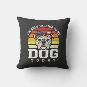 Lustige Bulldogge Hunde Liebhaber Retro Zitat Kissen