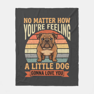 Lustige Bulldogge Liebeszitat Retro Hund Fleecedecke