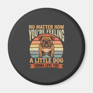 Lustige Bulldogge Liebeszitat Retro Hund Magnet
