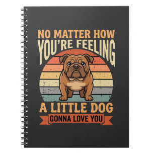 Lustige Bulldogge Liebeszitat Retro Hund Notizblock