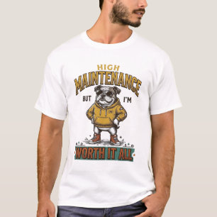 Lustige Bulldogge-Zitat Vintage-Gravur T-Shirt Des