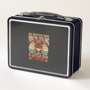 Lustige Bulldoggen-Liebeszitat Retro-Hund Metall Brotdose