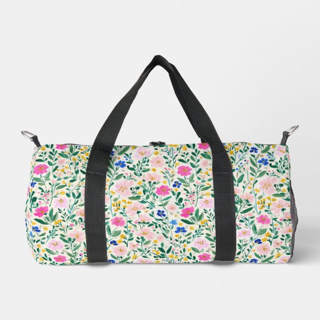 Lustige Bunte Blumen-Tasche Duffle Bag (Vorderseite)