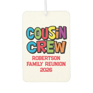 Lustige bunte Cousin-Crew-Familientreffen Autolufterfrischer