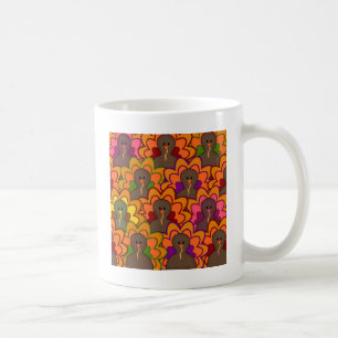 Lustige bunte Erntedankfest Truthähne Kaffeetasse