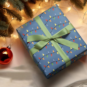 Lustige bunte festliche Weihnachtsbaum-Lichter Mus Geschenkpapier