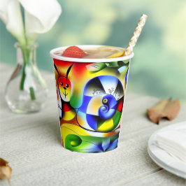 Lustige bunte Schnecke Pappbecher