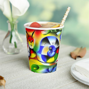 Lustige bunte Schnecke Pappbecher