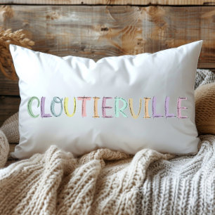 Lustige bunte Skizze Cloutierville Louisiana Lendenkissen
