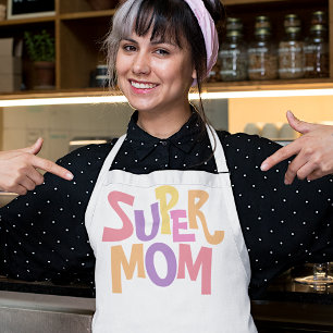 Lustige Bunte Super-Mama-Wortkunst-Zitat Schürze