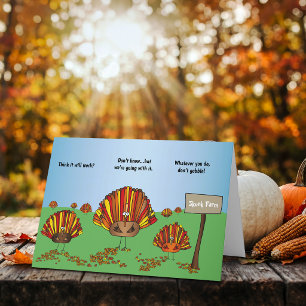 Lustige, bunte, Thanksgiving-Truthahn-Cartoon Karte