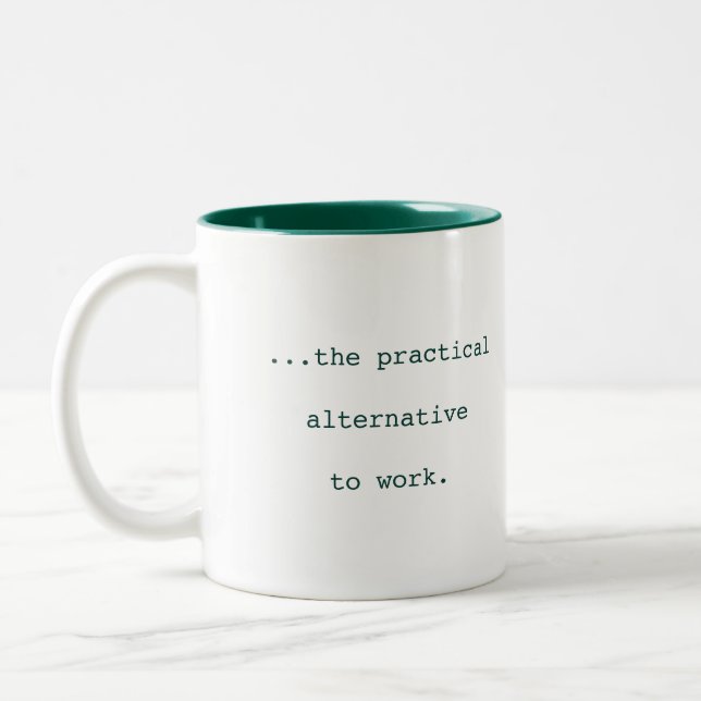 Lustige Büro-Sitzungs-Tasse Zweifarbige Tasse (Links)