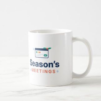 Lustige Büro-Weihnachtsfeier unter Kollegen Kaffeetasse