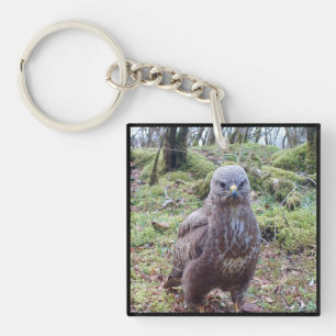 Lustige Bussard Attitüde Wilder Raubvogel mit scha Schlüsselanhänger