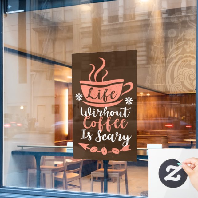 lustige Café-Wortart Fensteraufkleber (Café-Fenster)