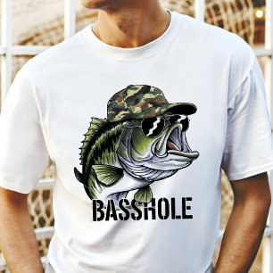Lustige Camo Basshole-Bassfischerei  Tri-Blend Shirt